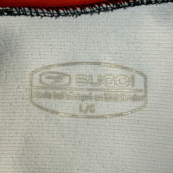 Sugoi Cycling Top Long Sleeve Black Gray Leaf Pattern Back Pocket Lined Size L - Picture 10 of 10